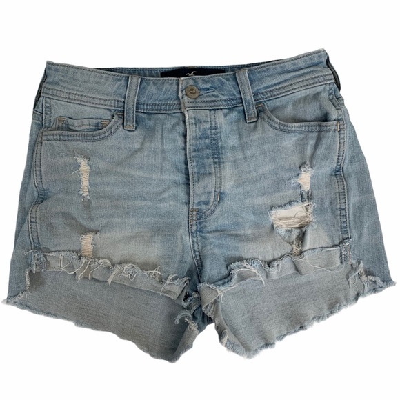 HOLLISTER denim shorts Size 25 light-wash High Rise Vintage Short high w… - Picture 2 of 9